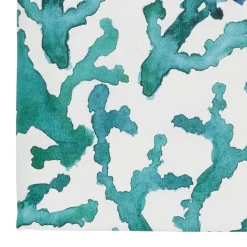 Fabrique de Styles Nappes*Nappe coton blanc et émeraude 260x160 - estran