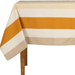 Fabrique de Styles Nappes*Nappe en coton écru et orange 250x145cm - Famille