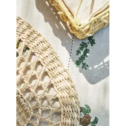 Fabrique de Styles Nappes*Nappe en coton naturel et vert 230x160cm - Juline