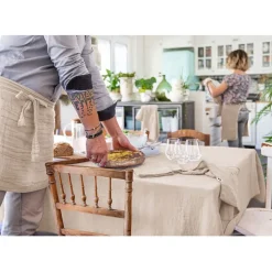 Fabrique de Styles Nappes*Nappe rectangle en gaze de coton unie pampa 150x250cm - Gaia