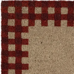 Fabrique de Styles Paillassons*Paillasson damier naturel et rouge 73x43cm en coco - la campagne
