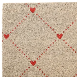 Fabrique de Styles Paillassons*Paillasson en coco naturel et rouge 73x43cm - P'tit Cœur