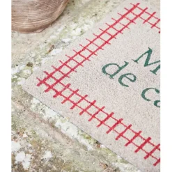 Fabrique de Styles Paillassons*Paillasson maison de campagne en coco gris et rouge 73x43cm - Campagne