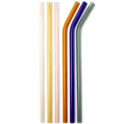 Fabrique de Styles Accessoires Réutilisables*Pailles en verre reutilisables colorees
