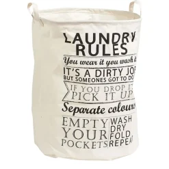 Fabrique de Styles Rangements Salle De Bain*Panier à linge « règles blanchisserie » en toile