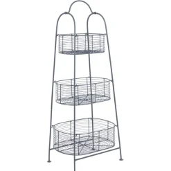 Fabrique de Styles Paniers Et Corbeilles*Panier 3 niveaux reserve en fer