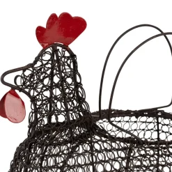 Fabrique de Styles Paniers Et Corbeilles*Panier en forme de poule en fer - Campagne