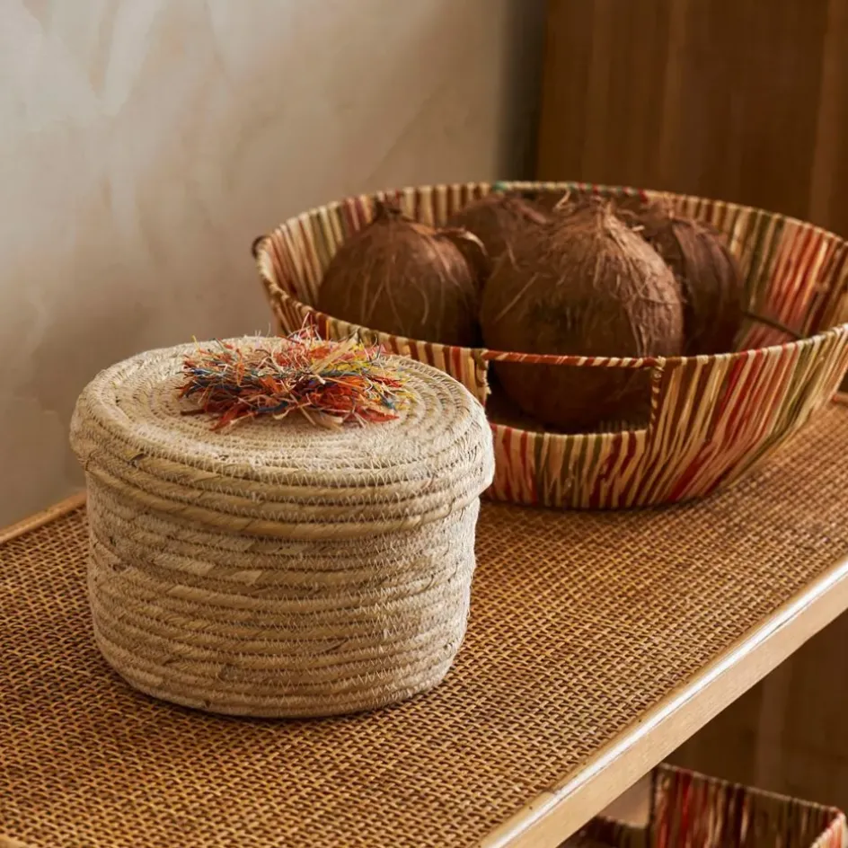 Fabrique de Styles Paniers Et Corbeilles*Panier en raphia et rotin d37cm - Seguia