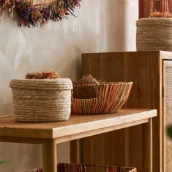 Fabrique de Styles Paniers Et Corbeilles*Panier en raphia et rotin d37cm - Seguia