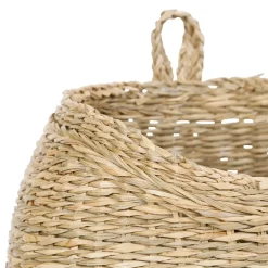 Fabrique de Styles Paniers Et Corbeilles*Panier mural x2 recif 31x26x21 - 18x13x13cm jonc de mer