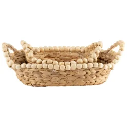 Fabrique de Styles Paniers Et Corbeilles*Panières x2 en jacinthe d'eau - été à la mer