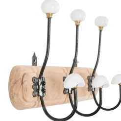 Fabrique de Styles Patères*Patère 3 crochets en acacia et fer naturel et blanc - Campagne