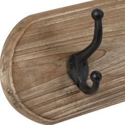 Fabrique de Styles Patères*Patère 5 crochets en sapin et métal L85cm - Trappeur