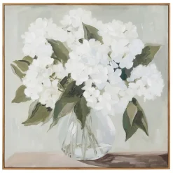 Fabrique de Styles Tableaux Et Toiles*Peinture encadrée hortensias blancs 80x80cm
