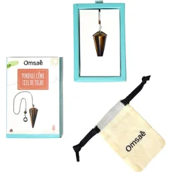 Fabrique de Styles Méditation Et Yoga*Pendule cône lisse en œil de tigre