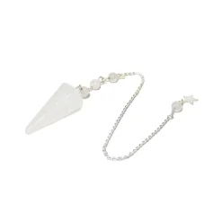 Fabrique de Styles Méditation Et Yoga*Pendule hexagonal en cristal de roche et charm étoile