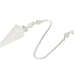 Fabrique de Styles Méditation Et Yoga*Pendule hexagonal en cristal de roche et charm étoile