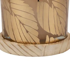 Fabrique de Styles Photophores, Bougeoirs Et Lanternes*Photophore en verre et bois d10cm - Noisetier