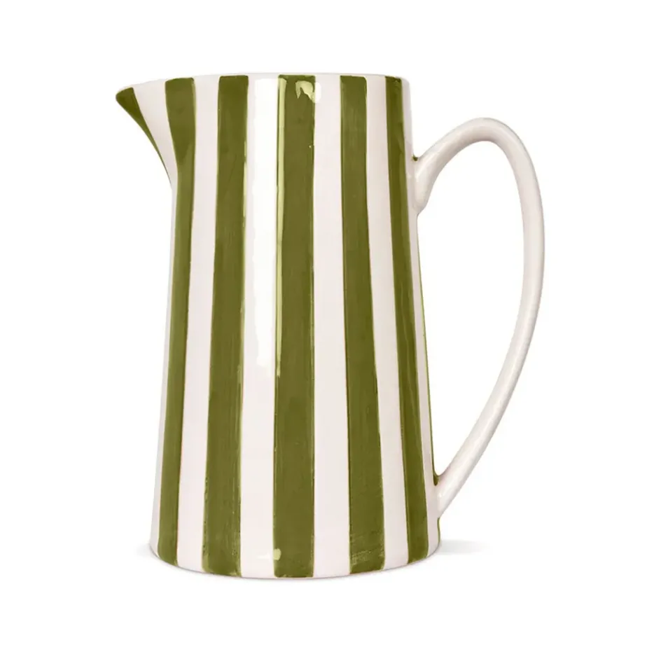 Fabrique de Styles Carafes Et Pichets*Pichet en céramique rayé blanc et 1L