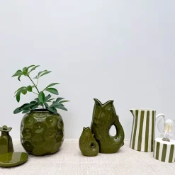 Fabrique de Styles Carafes Et Pichets*Pichet en céramique rayé blanc et 1L