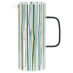 Fabrique de Styles Carafes Et Pichets*Pichet rayé bleu, vert et jaune 1l en verre -belle vie