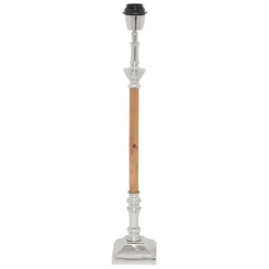 Fabrique de Styles Lampes À Poser*Pied lampe en aluminium et manguier h60cm argent - chaveny