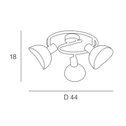 Fabrique de Styles Suspensions*Plafonnier 3 lumières en metal h18cm mat noir - iris