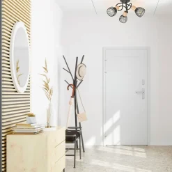 Fabrique de Styles Suspensions*Plafonnier 3 lumières en metal h21 cm mat noir - kento