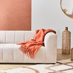 Fabrique de Styles Plaids*Plaid avec franges en tissu 170x130cm - Klosen