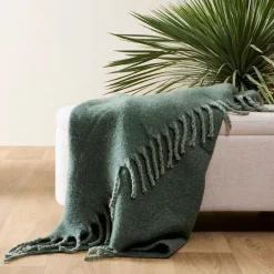 Fabrique de Styles Plaids*Plaid avec franges en tissu 170x130cm - Klosen