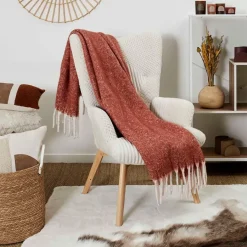 Fabrique de Styles Plaids*Plaid avec franges en tissu 120x150cm