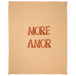 Fabrique de Styles Plaids*Plaid brodé "more amore" en coton 170x130cm - Lumi