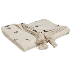 Enfant Fabrique de Styles Textiles*Plaid en coton écru et beige - Banquise