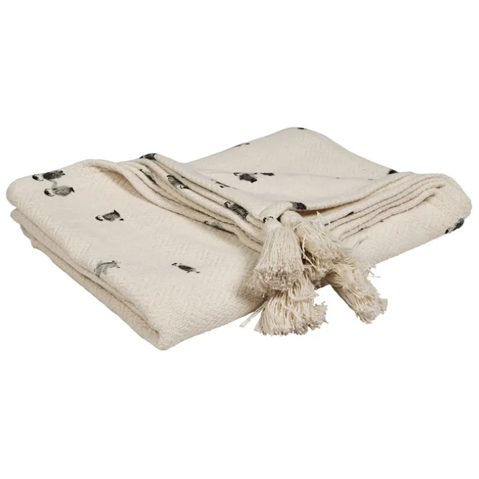 Enfant Fabrique de Styles Textiles*Plaid en coton écru et beige - Banquise