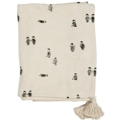 Enfant Fabrique de Styles Textiles*Plaid en coton écru et beige - Banquise