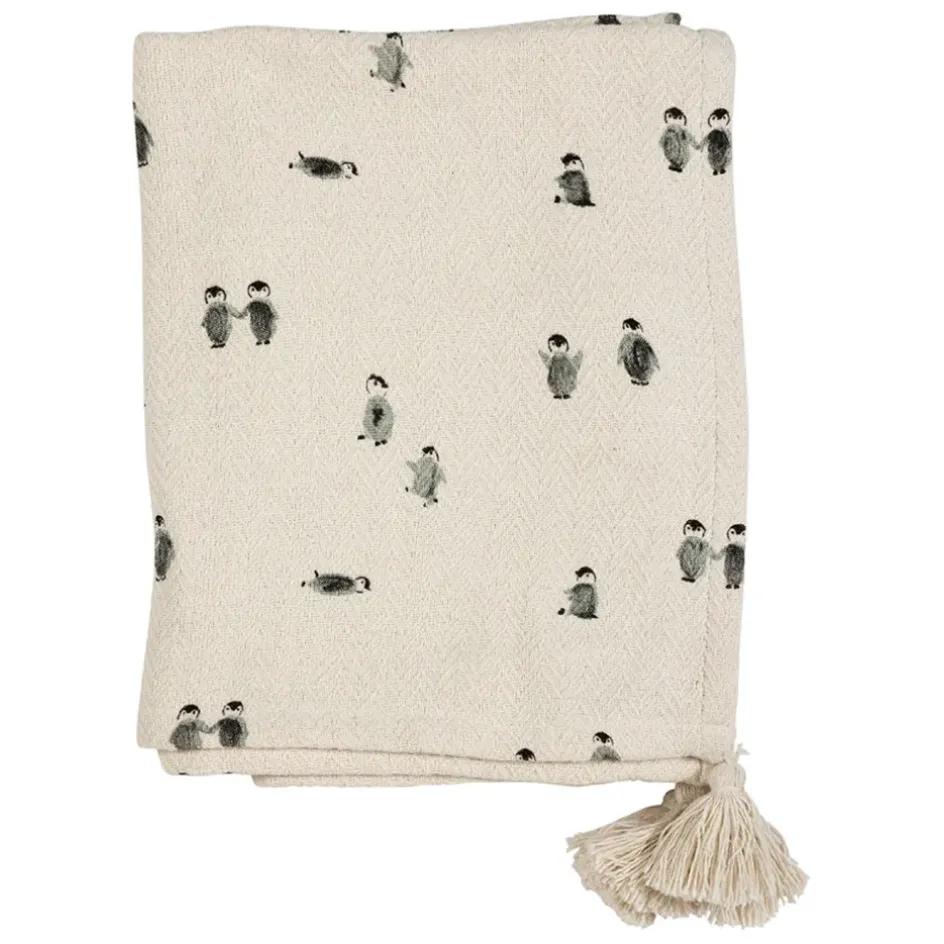 Enfant Fabrique de Styles Textiles*Plaid en coton écru et beige - Banquise