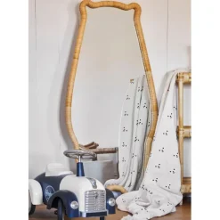 Enfant Fabrique de Styles Textiles*Plaid ours en coton ecru et beige 170x130cm - Songes