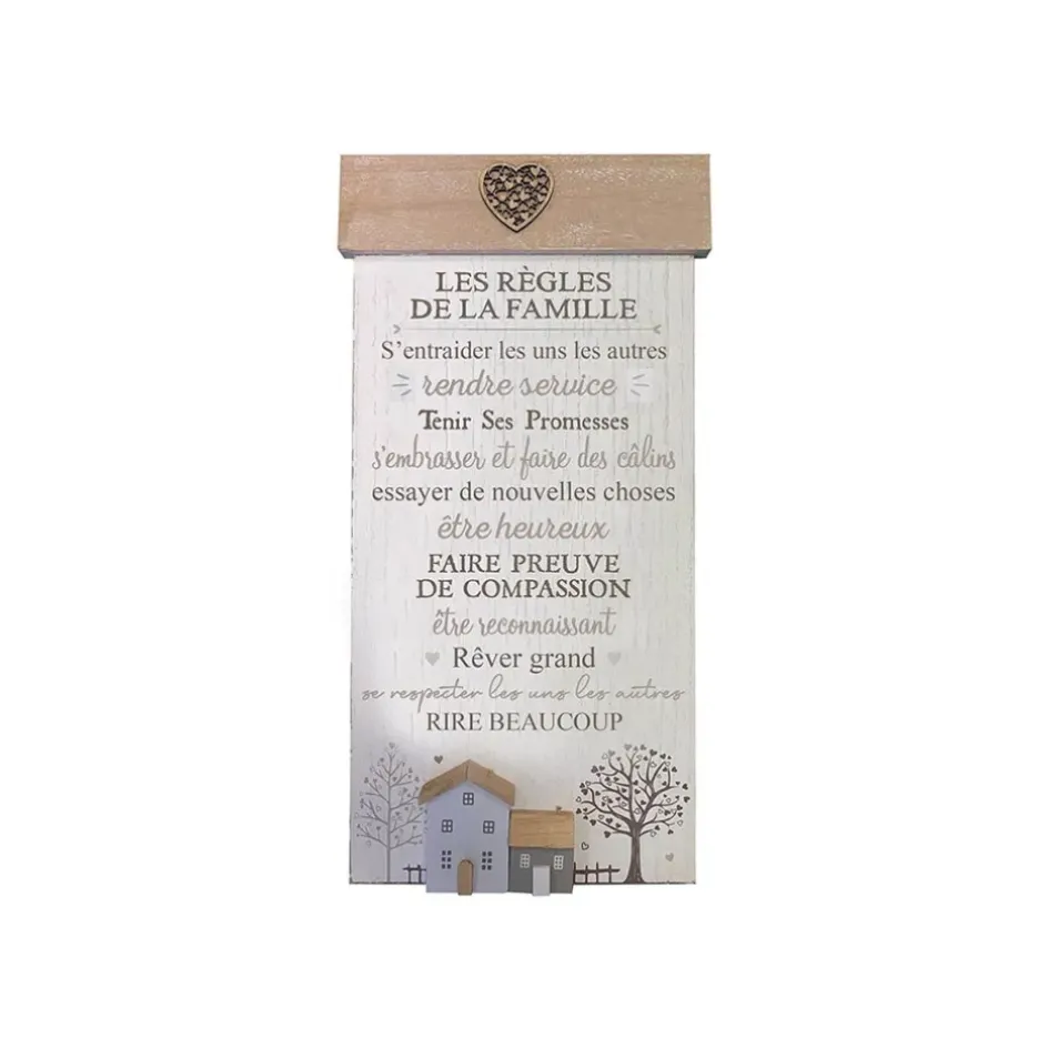 Fabrique de Styles Déco À Suspendre Et Adhésive*Plaque règles famille 25x50cm