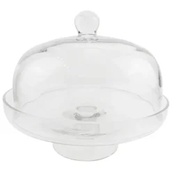 Fabrique de Styles Plats Et Saladiers*Plat sur pied en verre avec cloche d30cm - Alphe