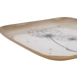 Fabrique de Styles Plateaux*Plateau dent de lion en fer 16x16cm - Botanique