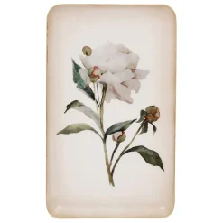 Fabrique de Styles Plateaux*Plateau en fer blanc et doré 15x25.5cm - Pivoine
