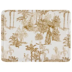 Fabrique de Styles Plateaux*Plateau en fer écru et palmiers 40x30cm - Mocoa