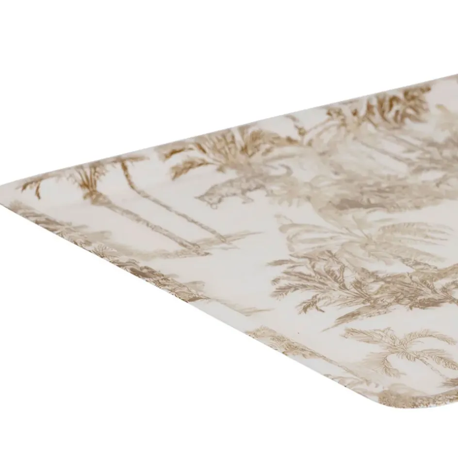 Fabrique de Styles Plateaux*Plateau en fer écru et palmiers 40x30cm - Mocoa