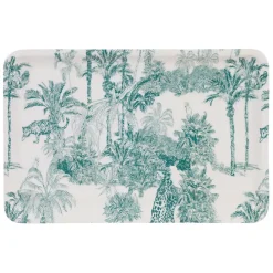 Fabrique de Styles Plateaux*Plateau en fer écru et palmiers émeraude 30x20cm - Mocoa