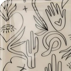 Fabrique de Styles Plateaux*Plateau en fer ecru et noir 40x30xh1cm - Tulum