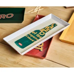 Fabrique de Styles Plateaux*Plateau en tissu synthétique beige et vert 26x11cm - Copains D'Abord