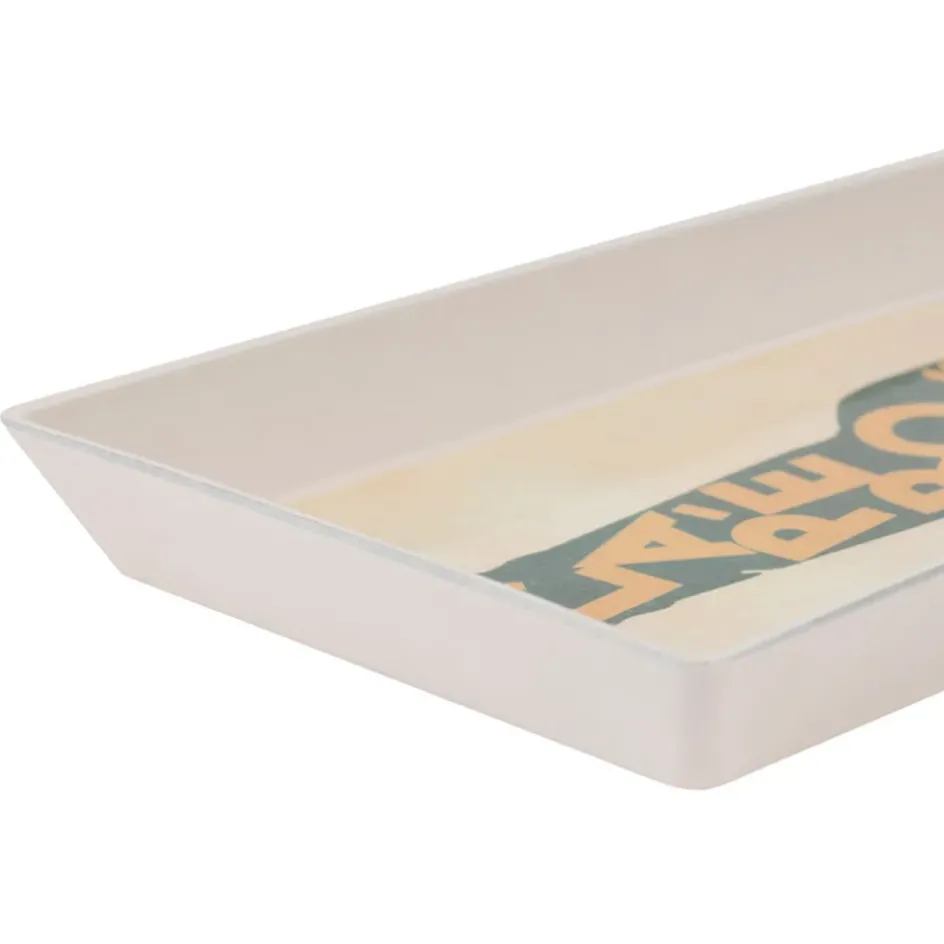 Fabrique de Styles Plateaux*Plateau en tissu synthétique beige et vert 26x11cm - Copains D'Abord