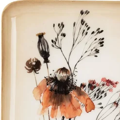 Fabrique de Styles Plateaux*Plateau fleur en fer 15x25.5cm - Floral