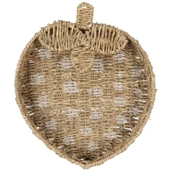 Fabrique de Styles Plateaux*Plateau fraise en jonc de mer naturel et blanc 28x32cm - Les Fruits