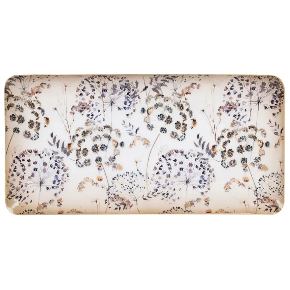Fabrique de Styles Plateaux*Plateau gypsophile en fer 30x15cm - Botanique